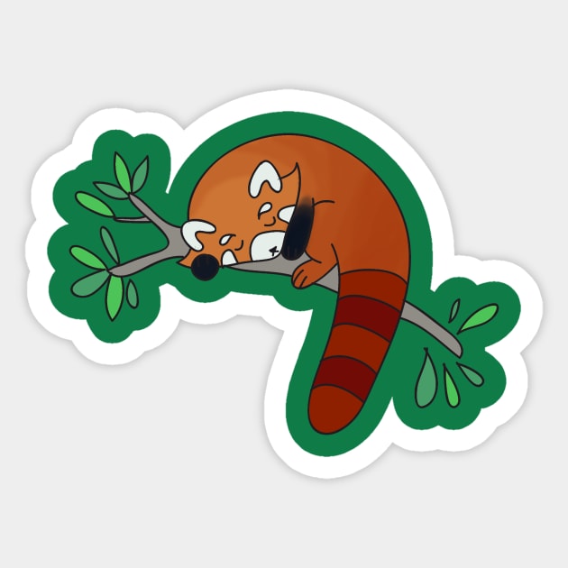 Red Panda Sleeping Sticker by saradaboru